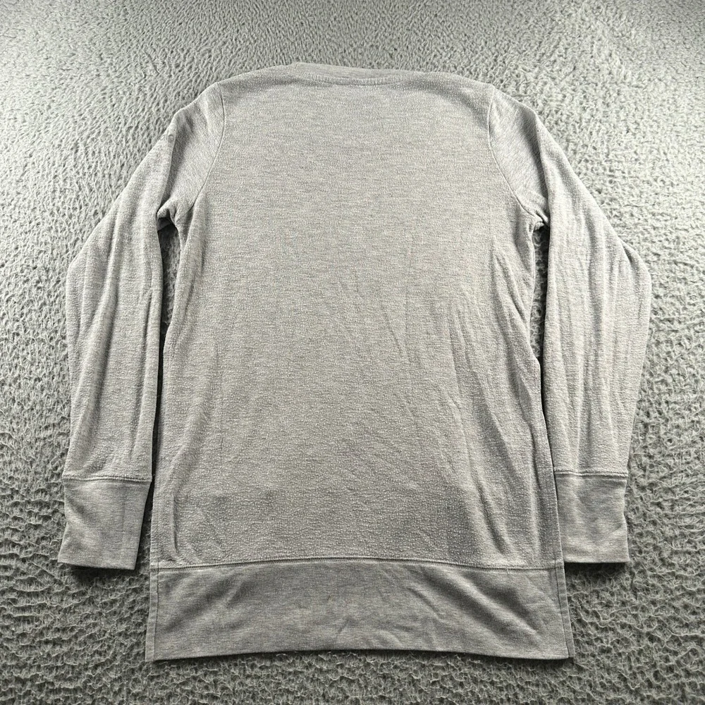 Alo Yoga Soho Top Womens‎ XS Sweatshirt Layered Hem Side Slit Gray Athleisure